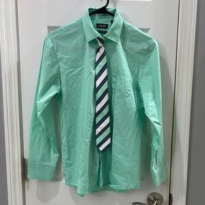 Chaps Men's Green Shirt with Tie